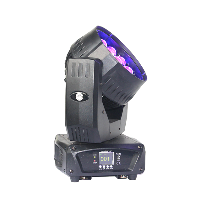 Lampe de lavage à tête mobile à zoom à DEL 19 × 15 W